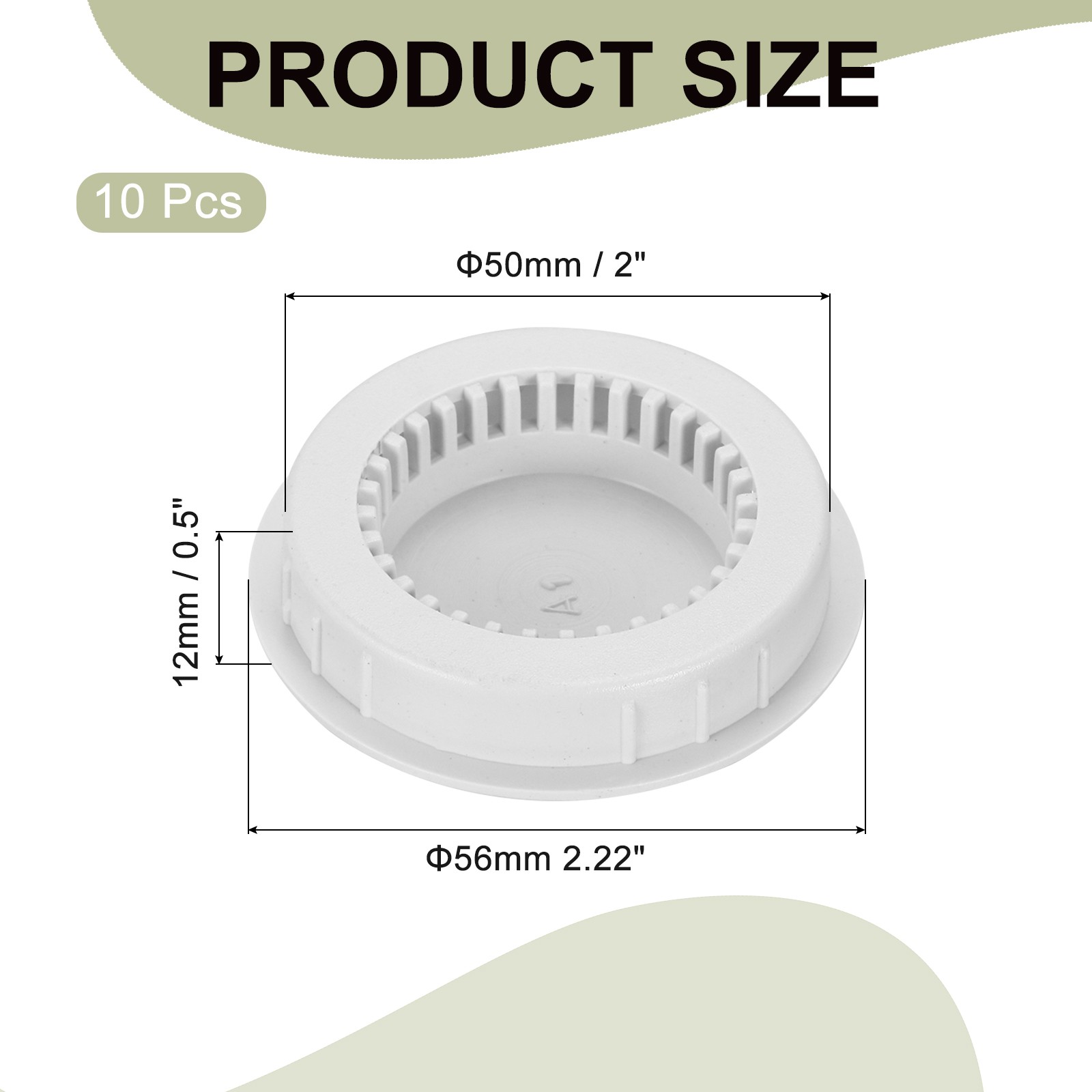 10Pcs 50mm/2" Round Ventilation Cover for White Plastic Ceiling
