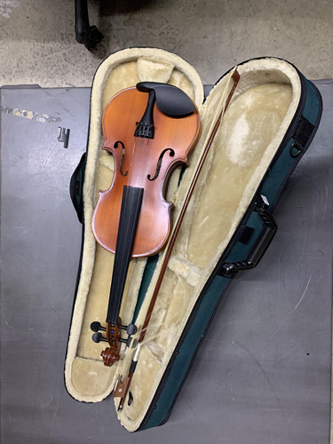 Violin By Mendini Cecillo With Fuzzy Hard Storage Case Bundle