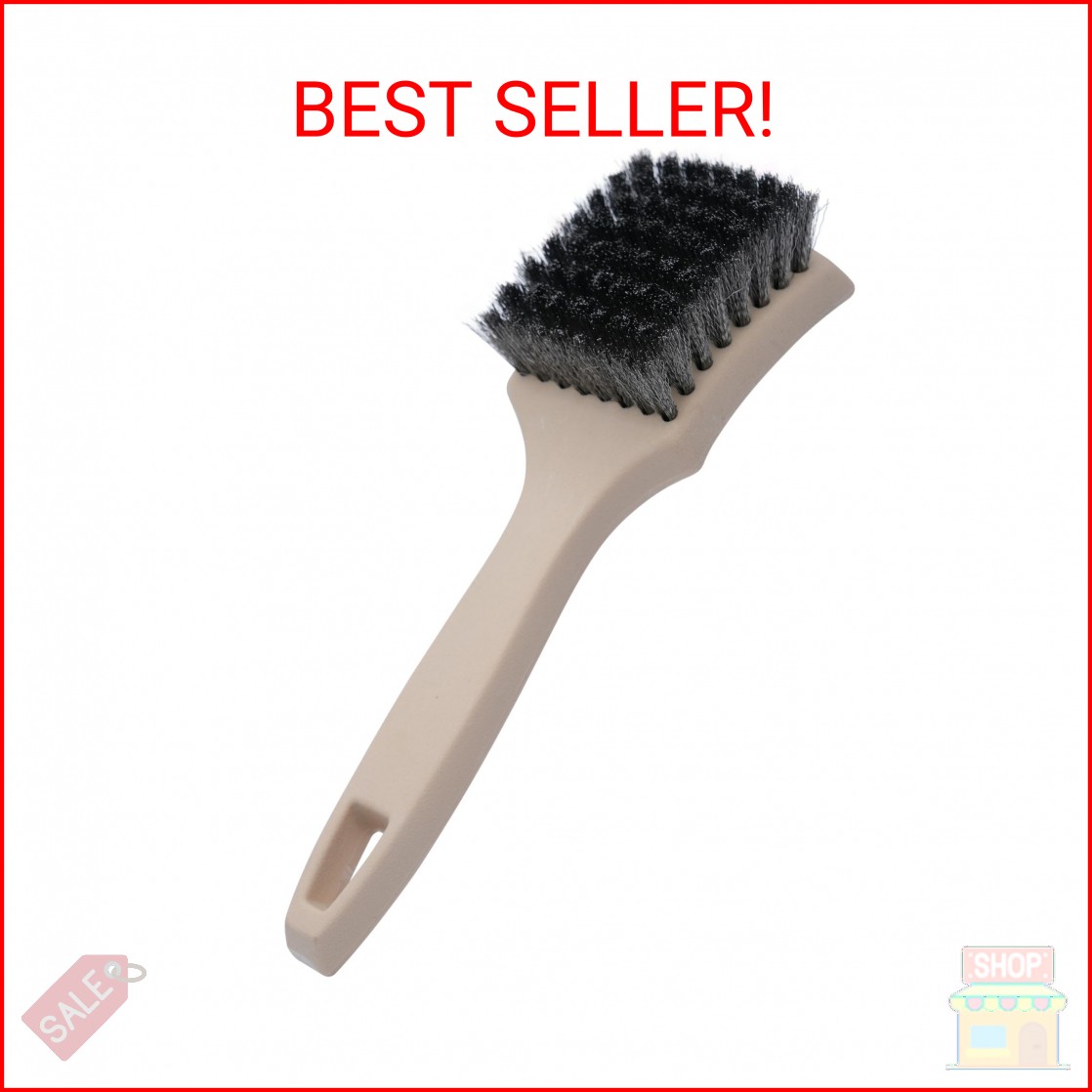 Nanoskin 8.5 Inch Heavy-Duty Tire Cleaning Brush - Ergonomic Steel Wire Scrub fo