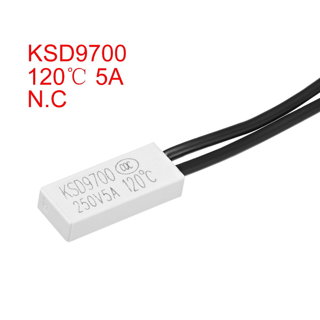 2Pcs Thermostat 120℃ NC 5A Plastic Temperature Control Switch Controller