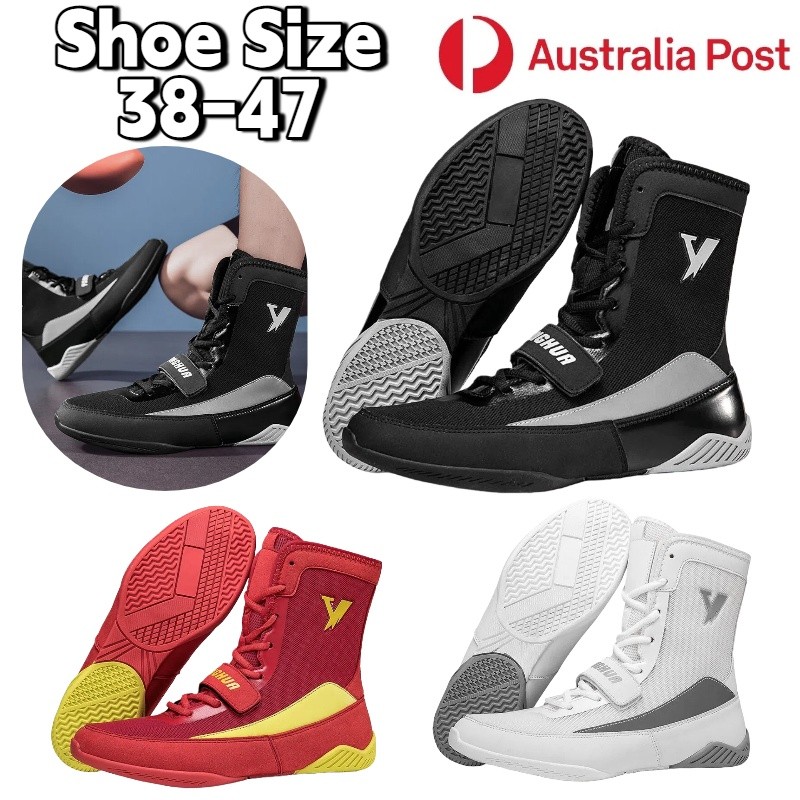 Boxing MMA Wrestling Shoes Trainers High Top Athletic Boots Martial Arts Unisex