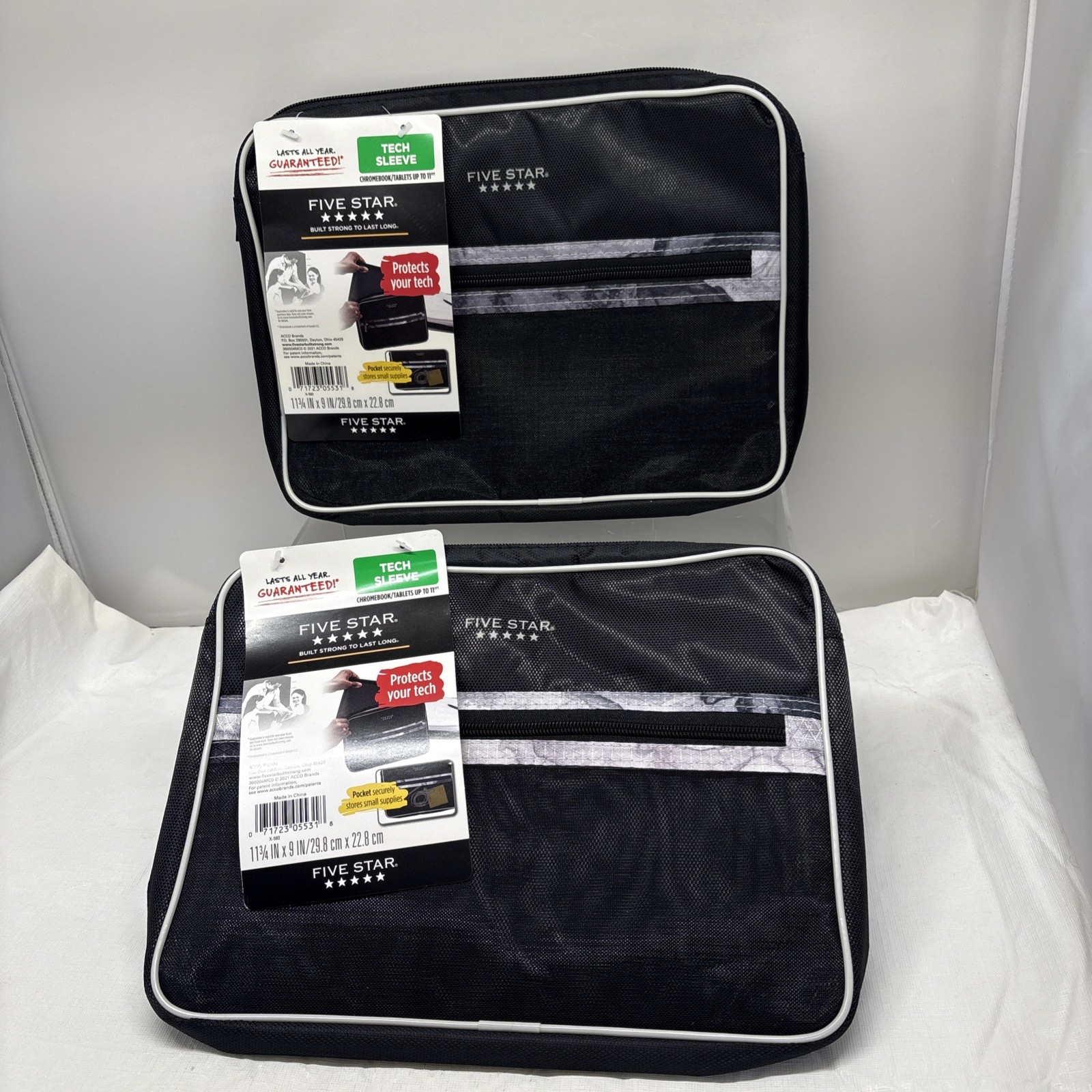 2X Five Star Tech Sleeve 11-3/4 x 9” NEW Fits Chromebook/Tablets Up To 11” (76-o