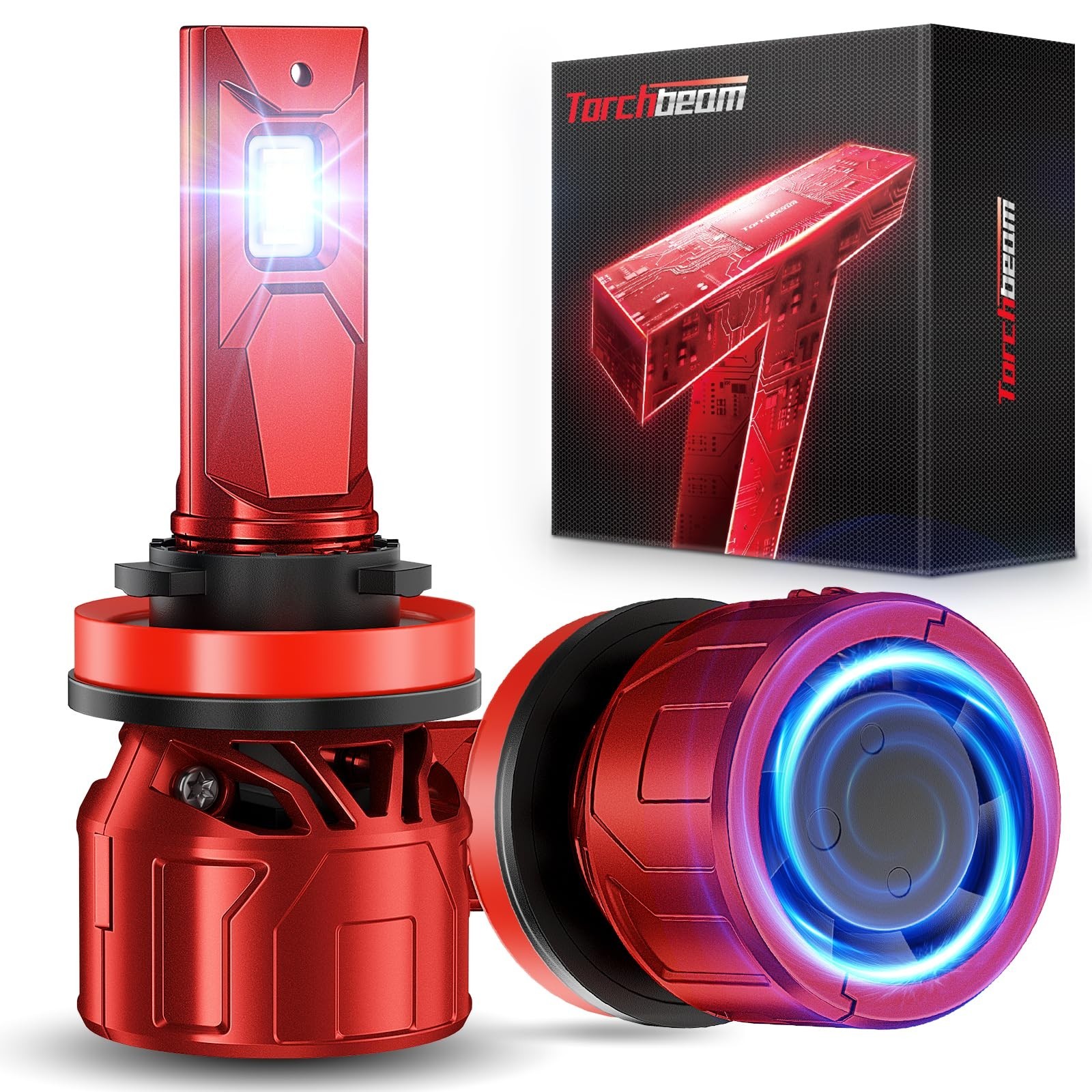 Torchbeam H11/H8/H9 Fog Lights, 36000LM H11 Bulbs with 360° Adjustable Ring