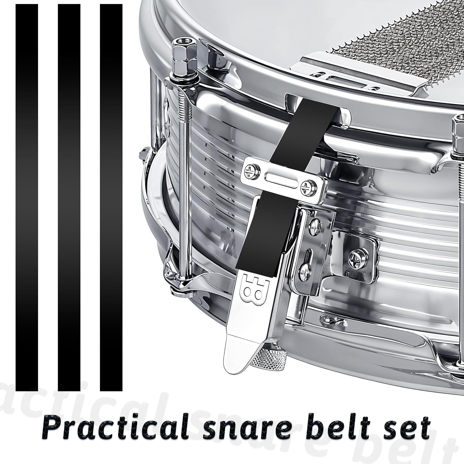 6 Pcs Snare Drum Strap Wire Polyester Film Straps Black Wire...