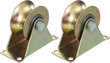 2PCS 2.5" U-Groove Pulley Wheels 551lbs Sliding Gate Wire Rope Caster