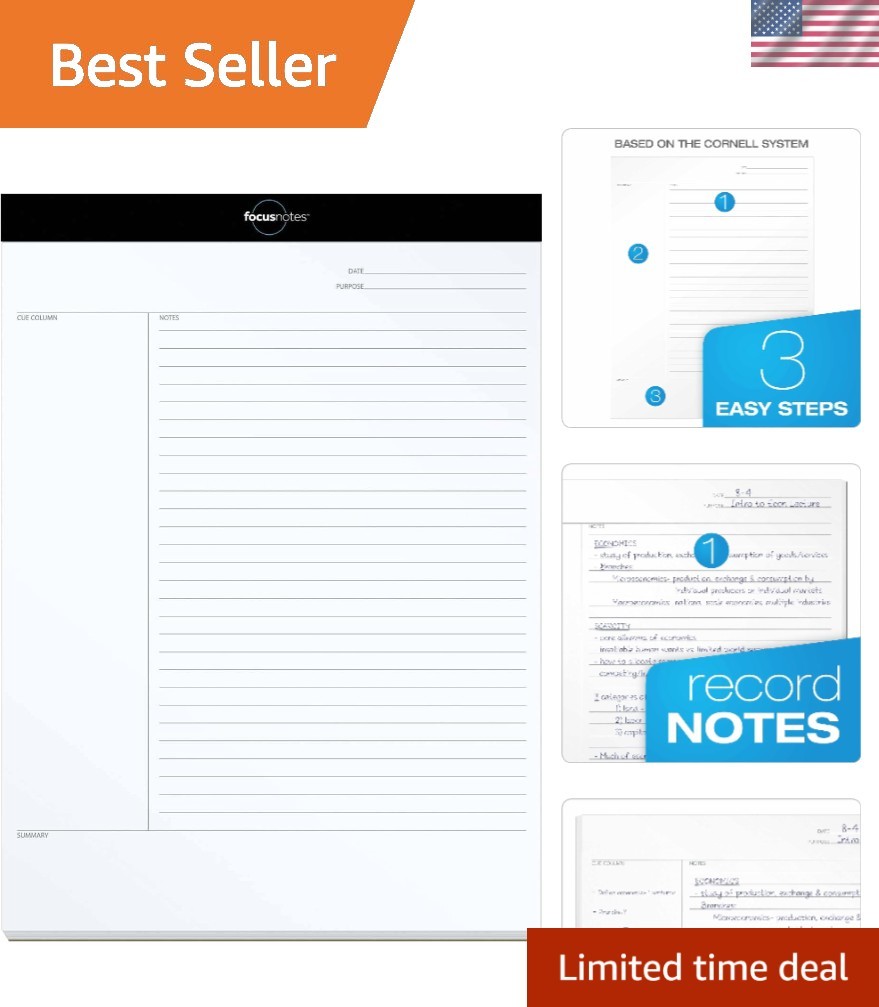 Guided Writing Pad, 8.5x11, 50 Pages - Ideal for Lectures and Study Sessions