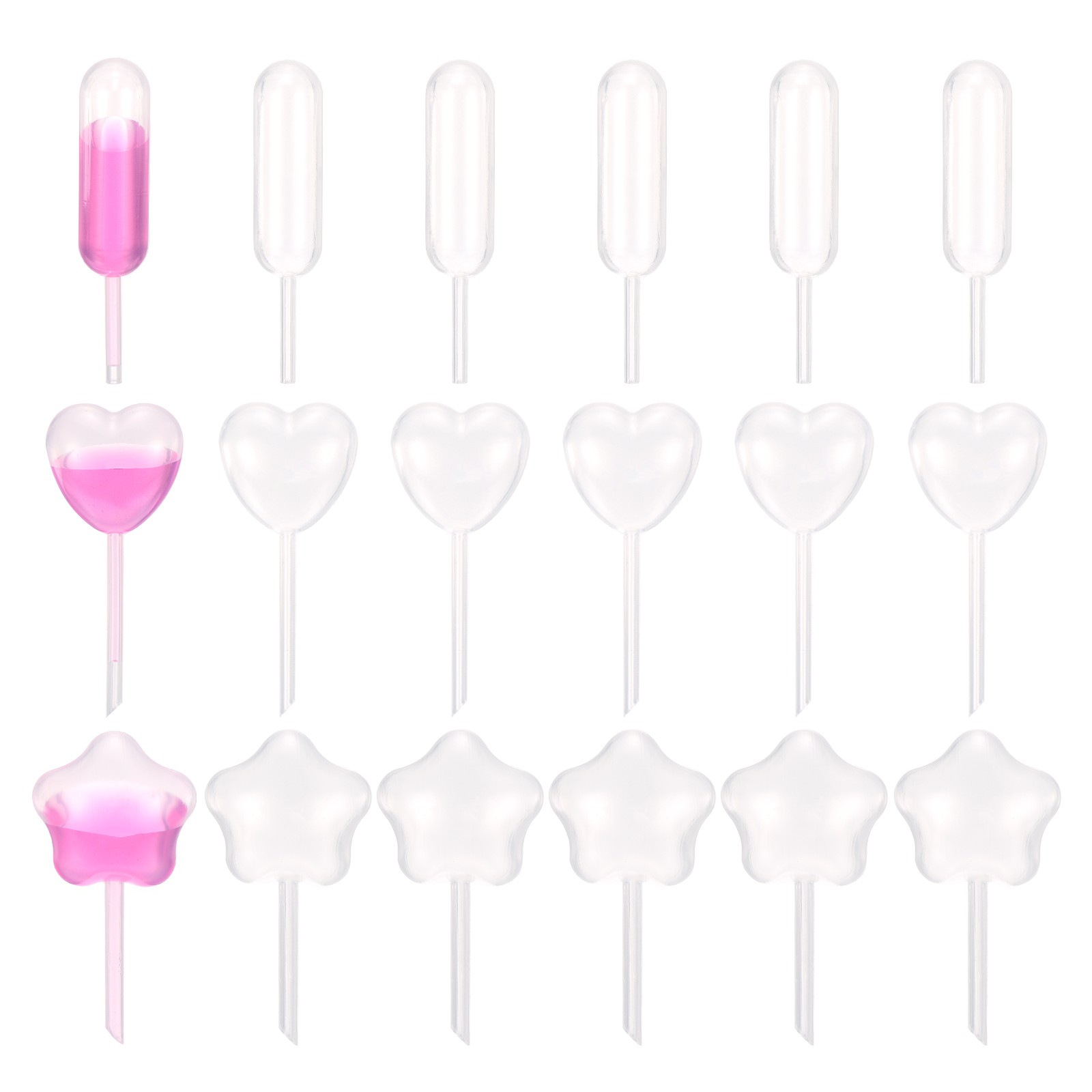 Cupcakes Pipettes, 200 Pcs 4ml Dessert Pipettes, Clear, Dropper/Star/Heart