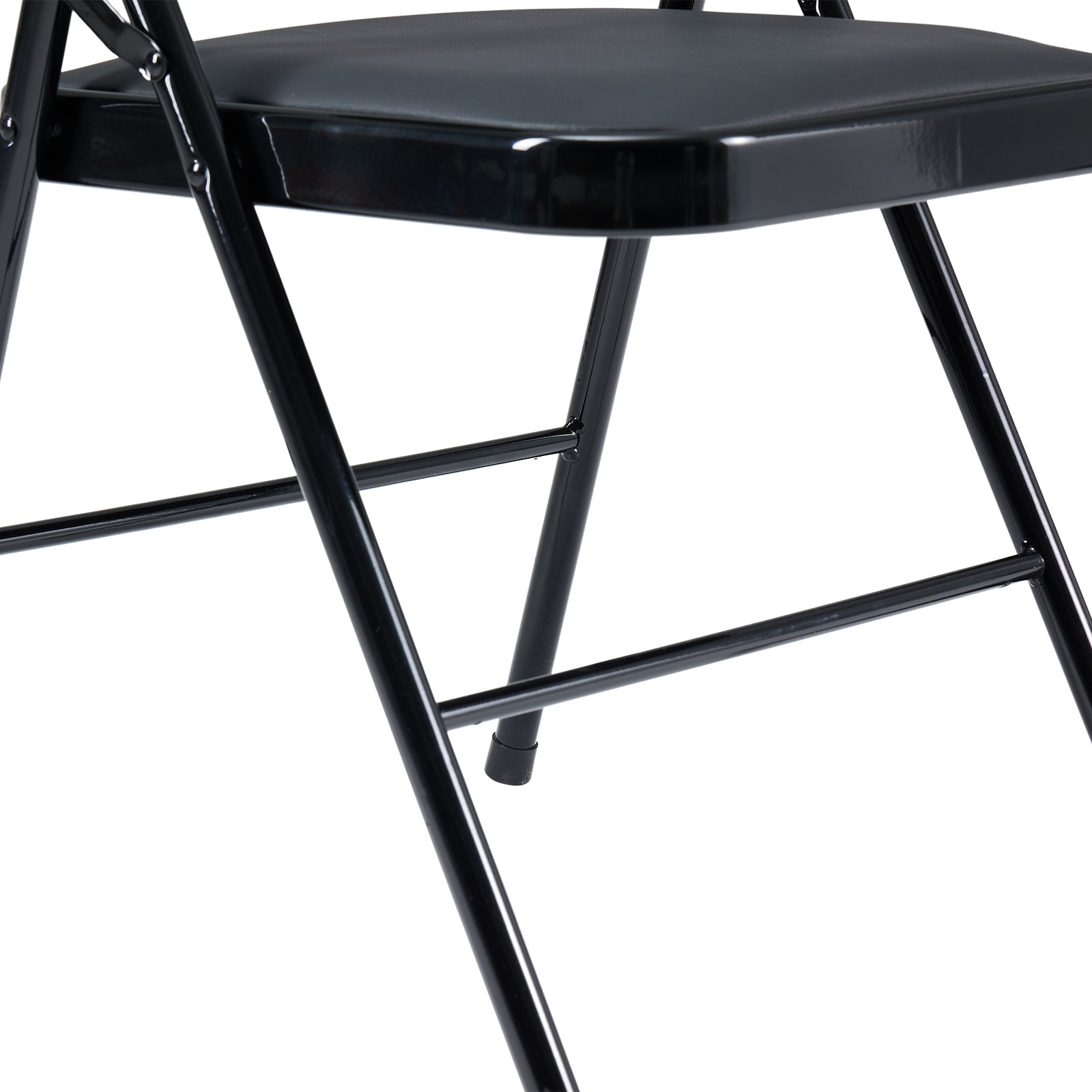 6pcs Elegant Foldable Iron & PVC Chairs for Convention & Exhibition Black