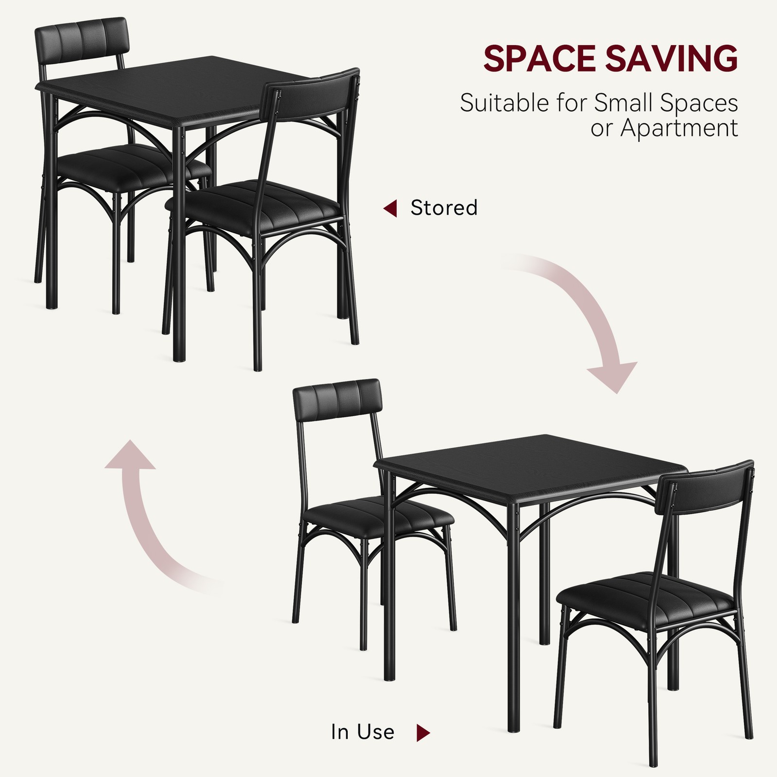 Dining Table Set Kitchen Dining Table Set for 2 W/Upholstered Chairs Apartment