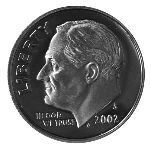 2002 Silver Proof Dime Roosevelt 90% Silver Deep Cameo Proof Gem BU .072 oz