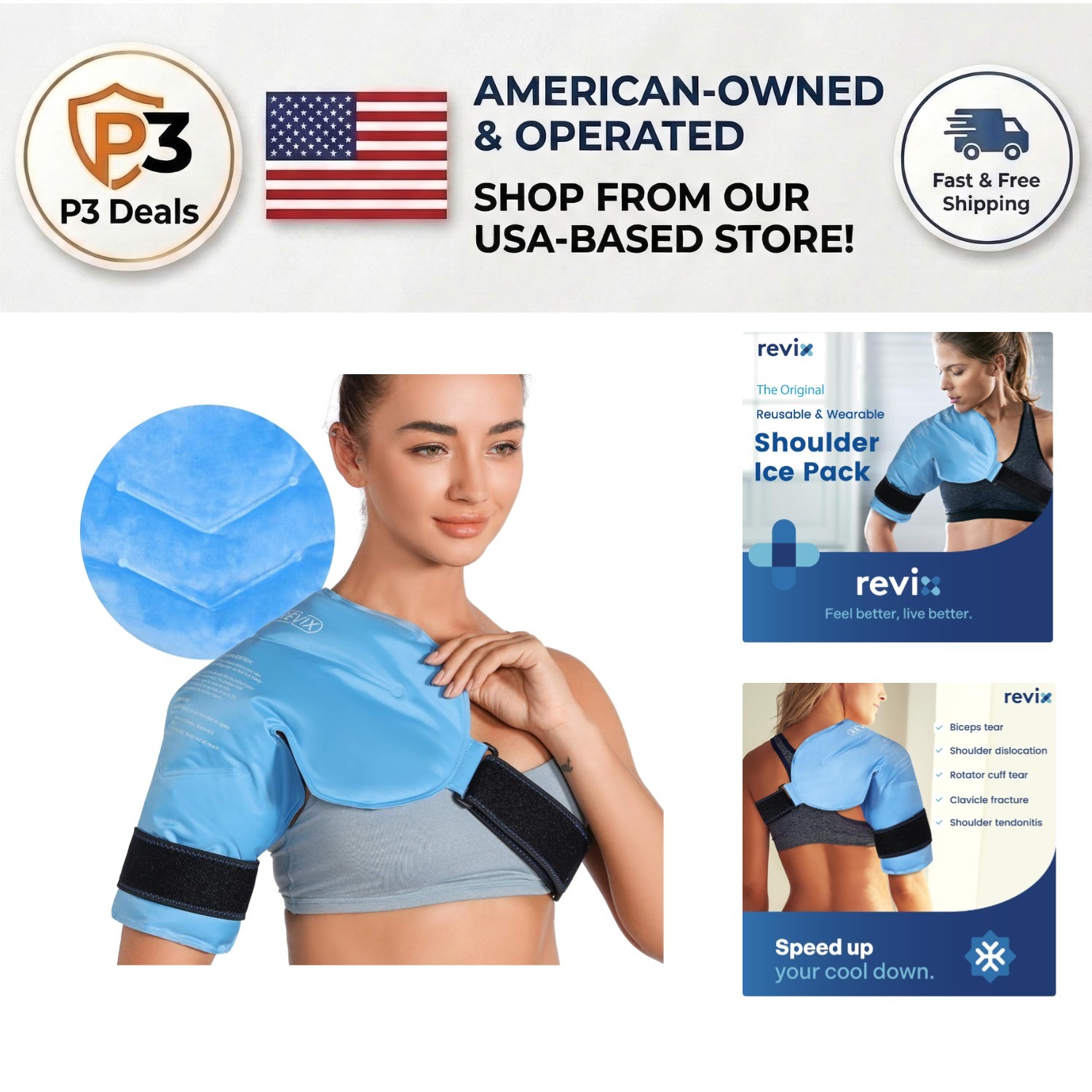 Comforting Dual-Fabric Ice Pack for Shoulder Fatigue - Reusable and Adjustable