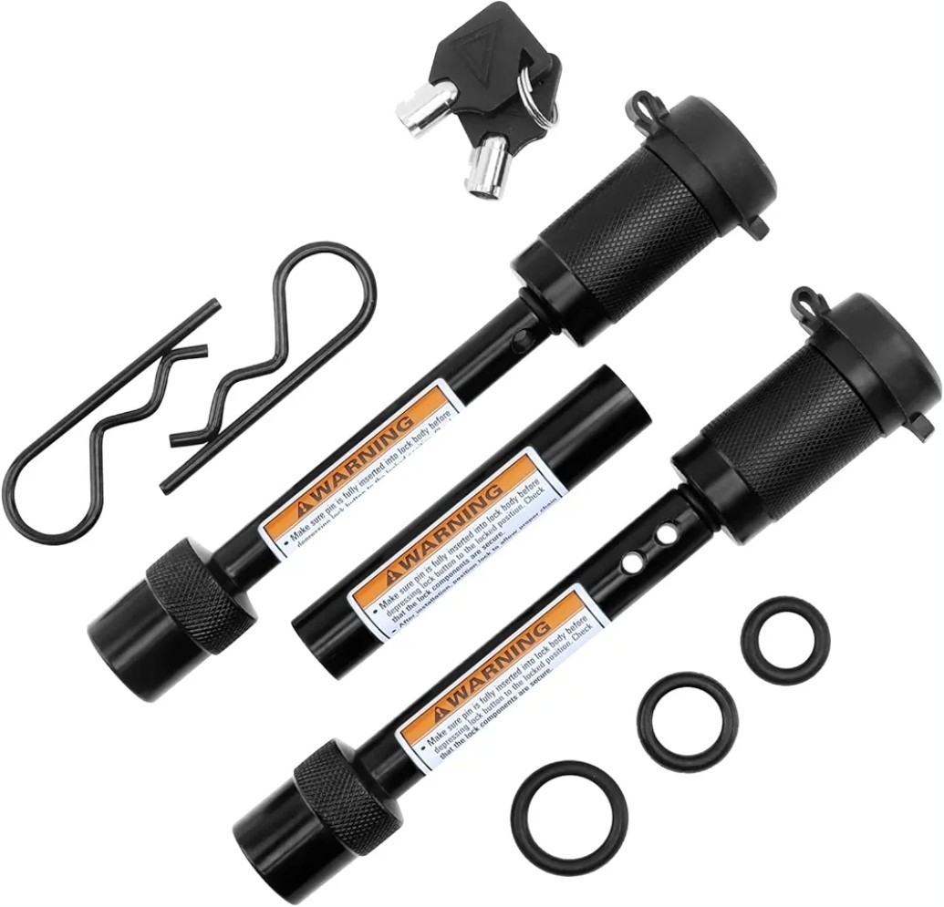 Trailer Hitch Pin Lock Set 1/2 Inch and 5/8 Inch with 2 Locking System, 4" Long