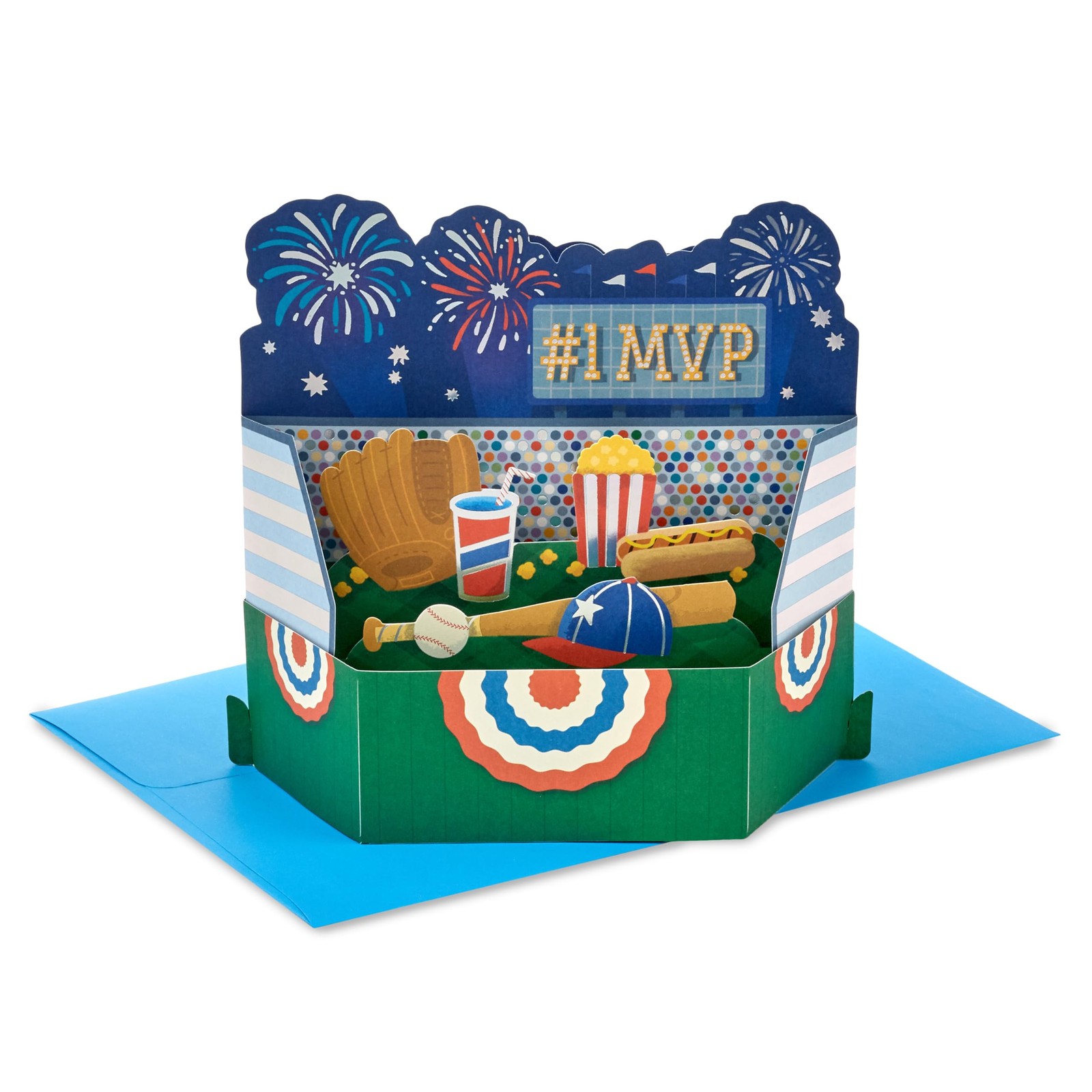 Hallmark Paper Wonder Baseball Pop-Up Card (League of Your Own) for Birthday, Fa