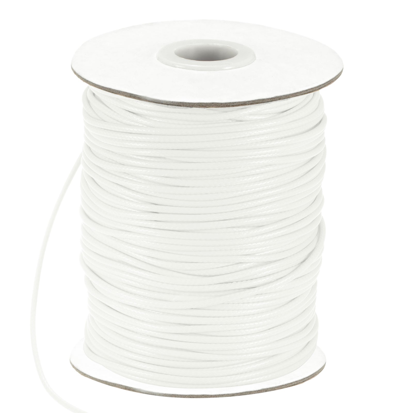 87 Yards 2mm Waxed Polyester Cord with Spool for Jewelry Making, Pure White
