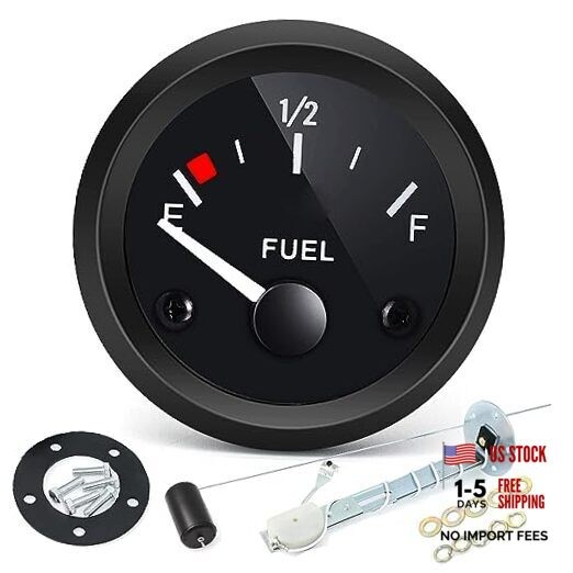 2" 52mm Fuel Level Gauge 12V Fuel Tank Sending Unit 240-33ohm Fuel Sensor E