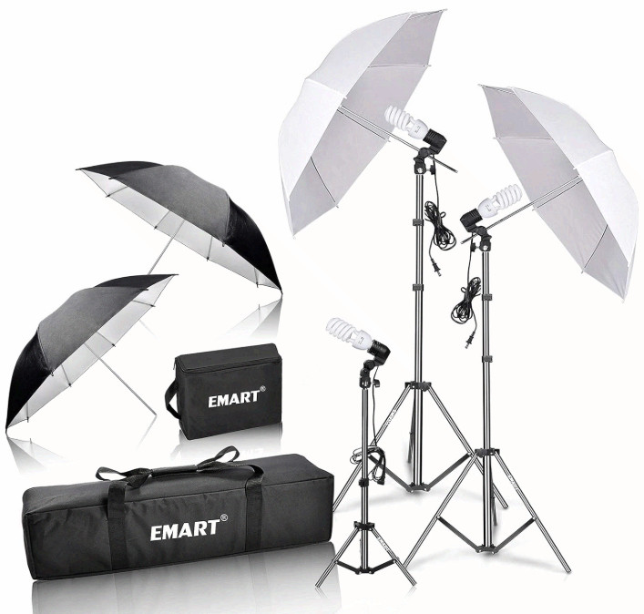 Umbrella Lighting Kit 200/700W Soft Light for Photo Video Podcast Studio