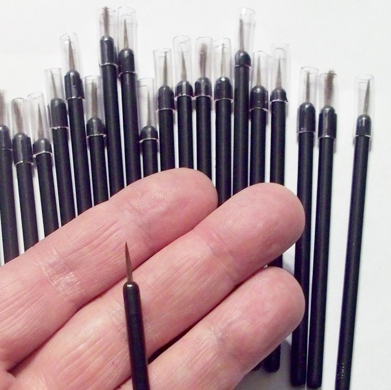 Morezmore M00264-25 25pc Mini Brushes Fine Liner Brush Disposable Natural Hair