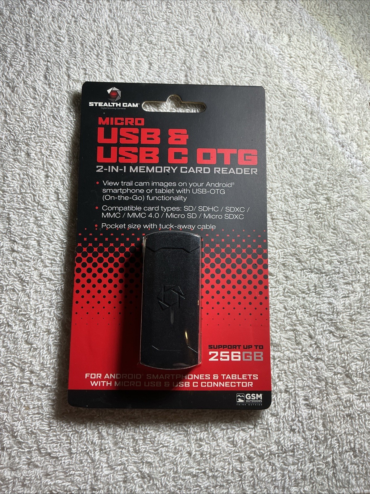 Stealth Cam Micro USB & USB C OTG 2-in-1 Memory Card Reader Android