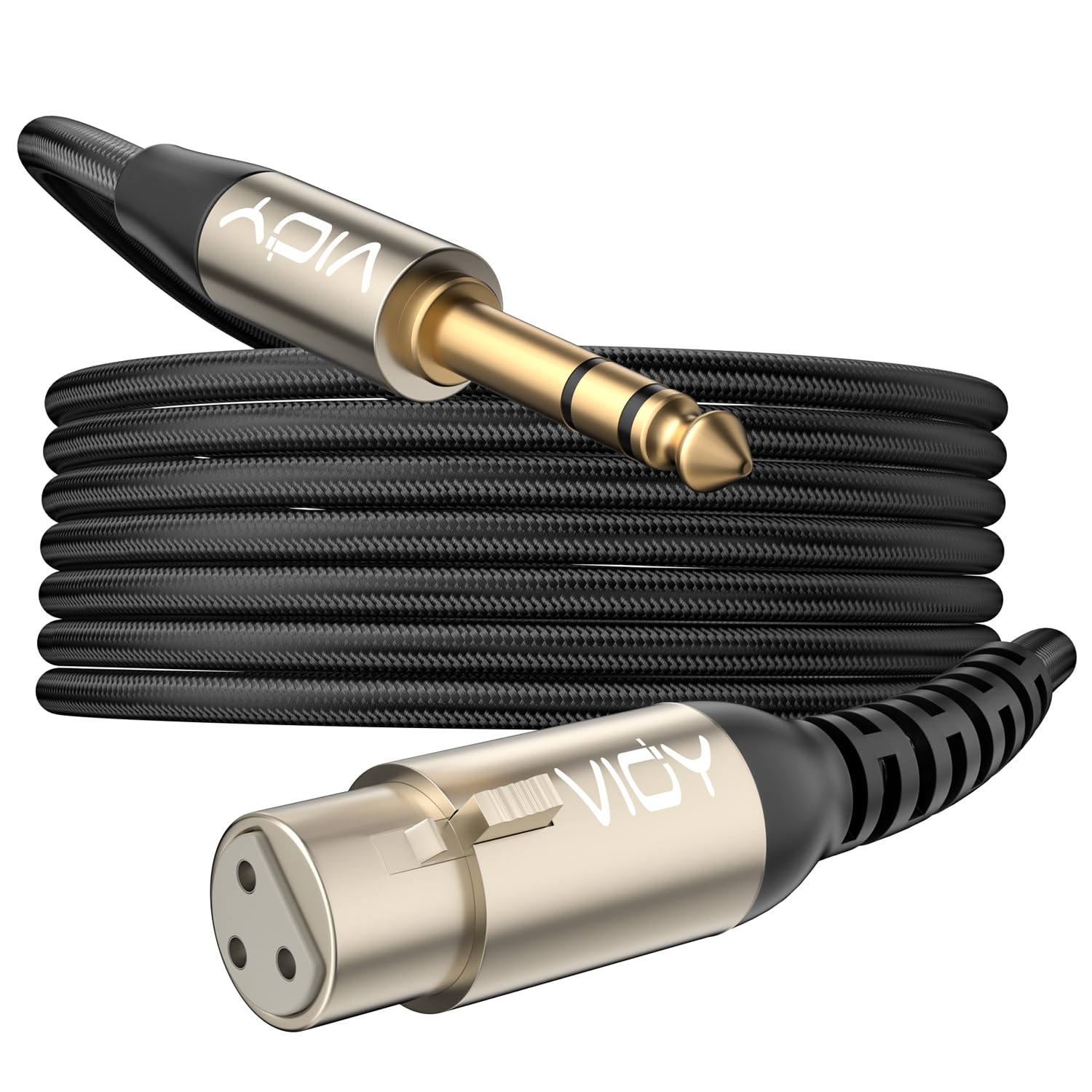 10 FT XLR to 6.35mm Cable TRS Female Balanced Microphone Cord Audio