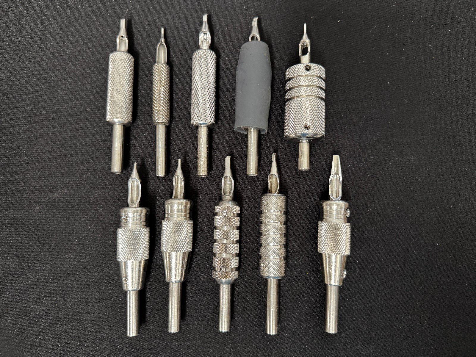 Vintage Tattoo Machine Tubes tips inch grips Stainless Steel LOT of 10