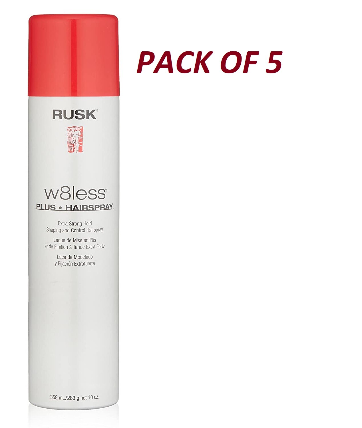 Rusk W8Less Plus Extra Strong Hold Hairspray 10 Oz - Pack of 5