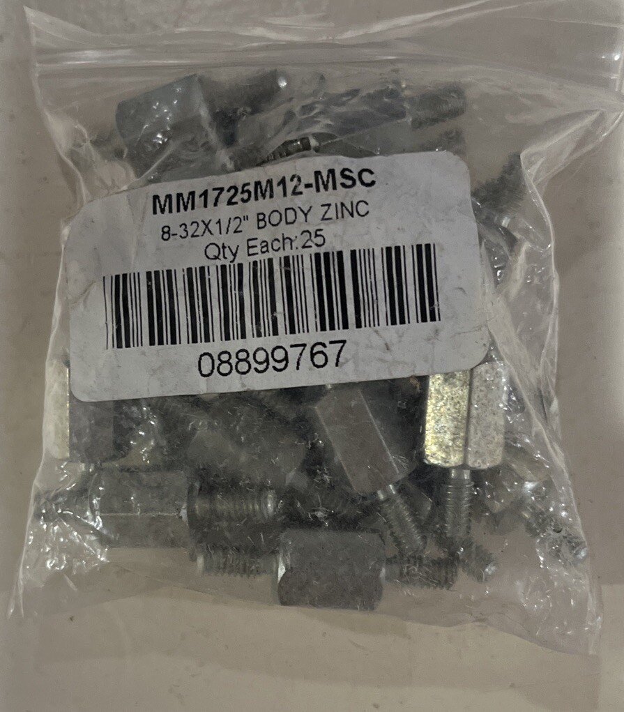 25 Pcs) Male-Male Hex Circuit Board Standoff: #10-32, 1/2" OAL, 3/8" Width, Zinc