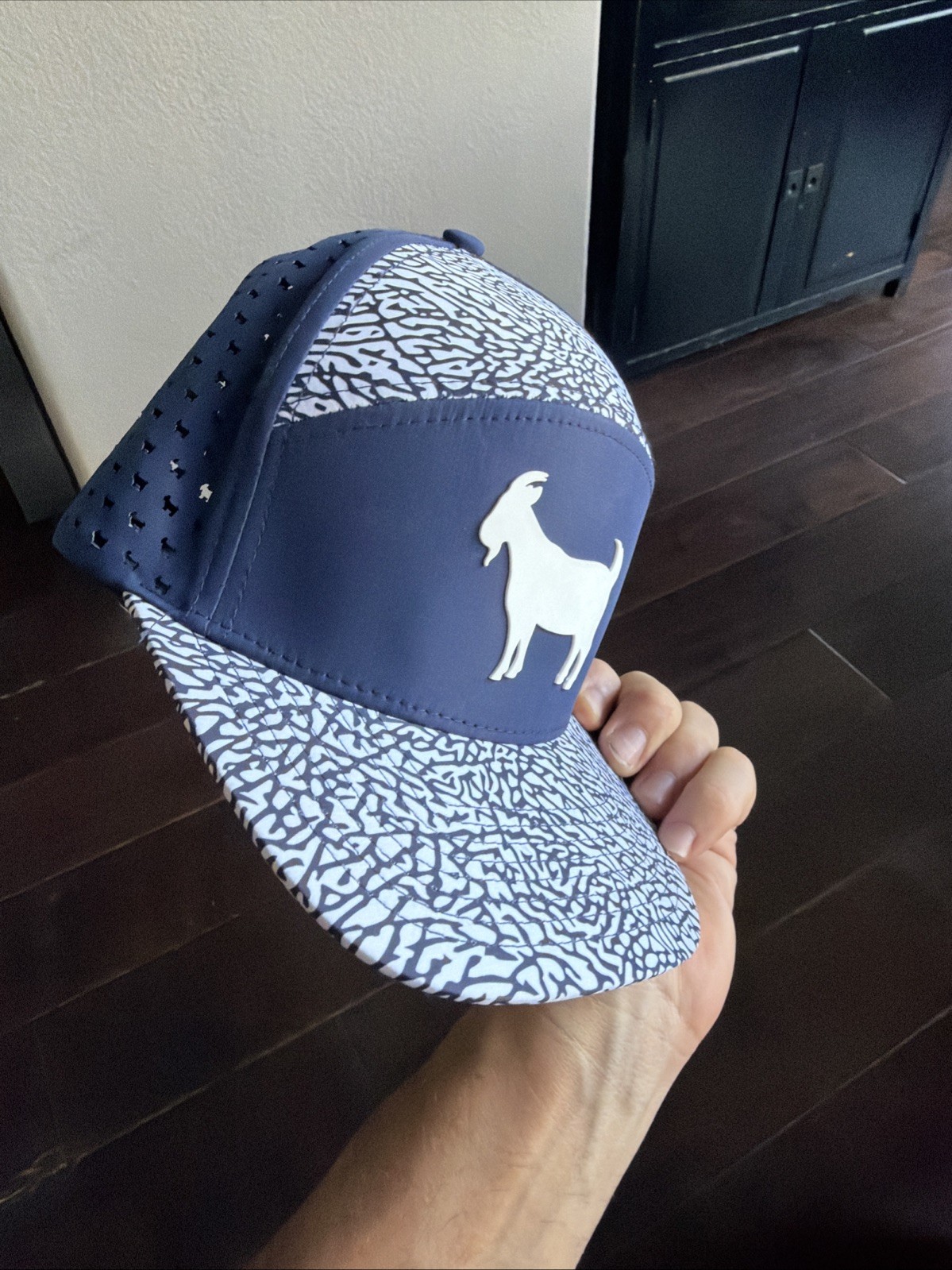 Goated Golf Hat White And Blue
