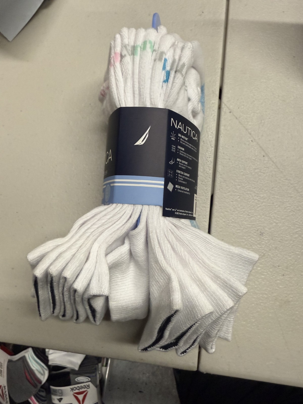 Nautica 6-Pair Women's Athletic Quarter Cut Socks White (6 Pair)