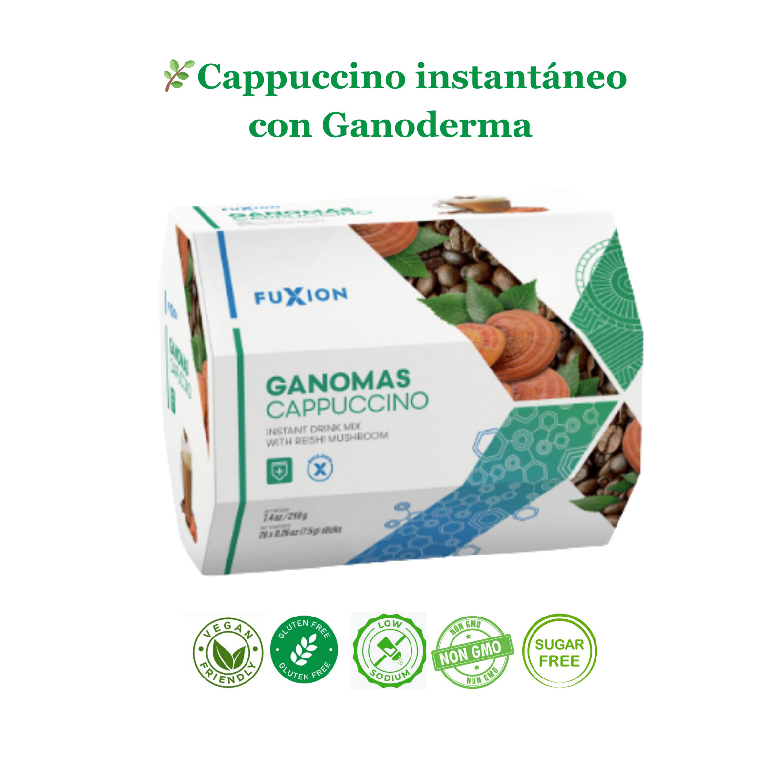 Fuxion Ganomas Cappuccino Café Instantáneo Con Ganoderma y Micronutrientes