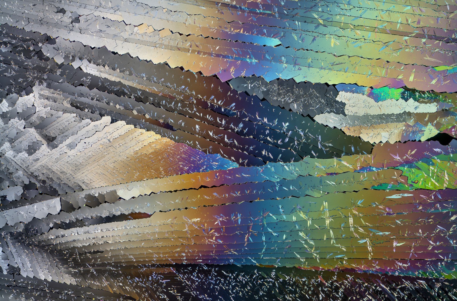 Microscope slide of UREA for polarized light