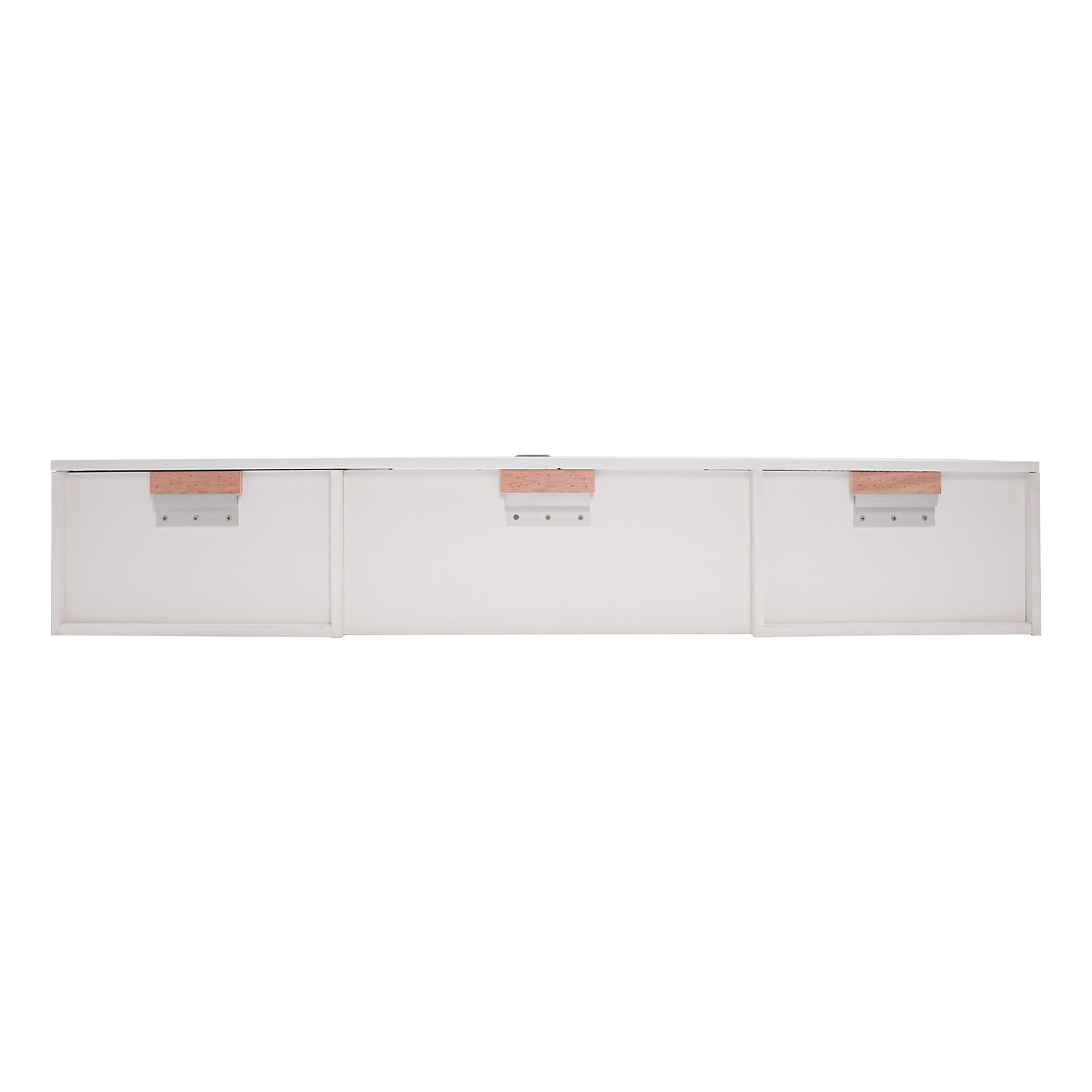 White Floating Wall Mounted Desk with Pull Out Drawer Wall Organizer 120lbs