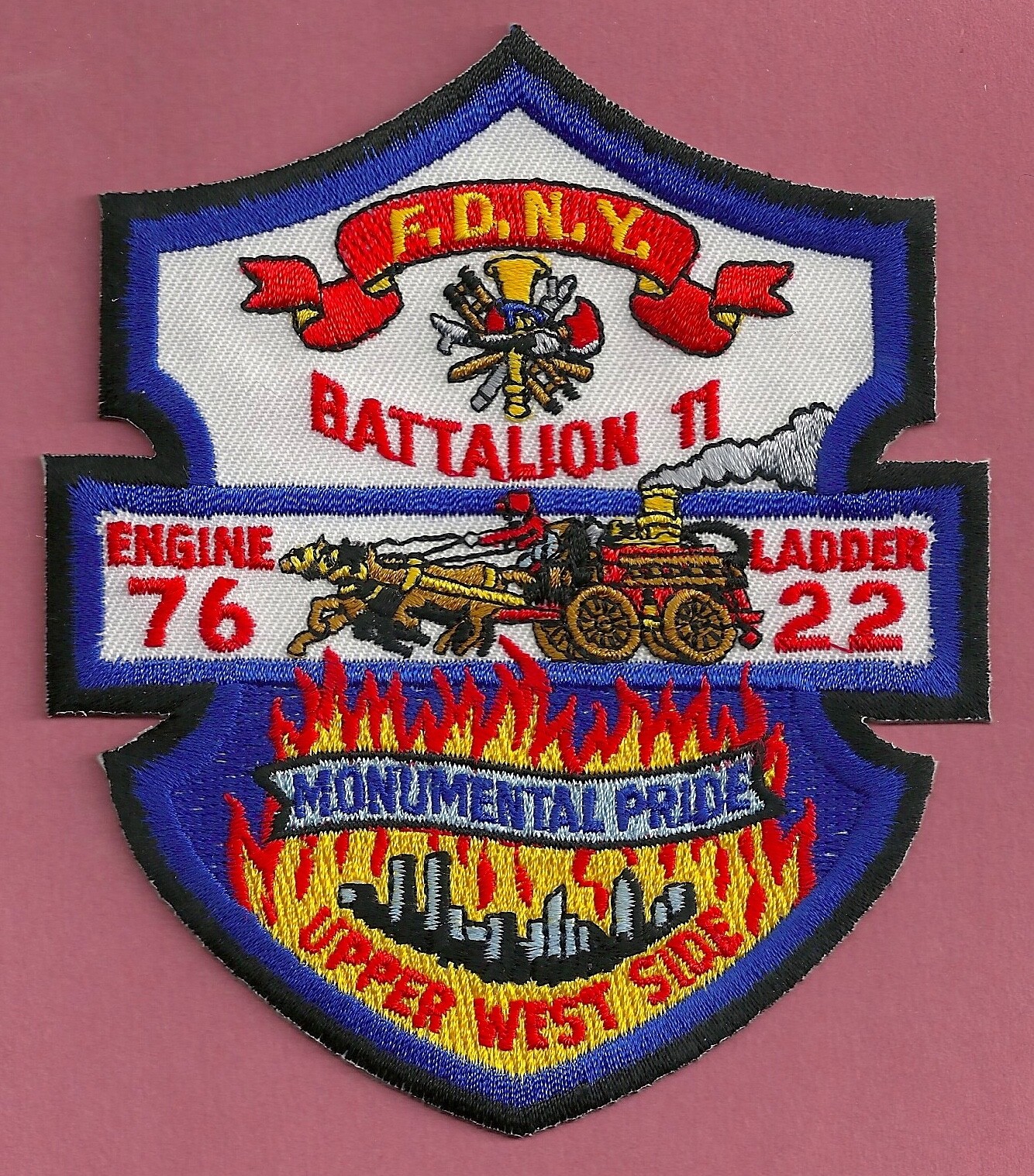 FDNY FIRE DEPARTMENT NEW YORK ENGINE 76 LADDER 22 COMPANY PATCH MANHATTAN