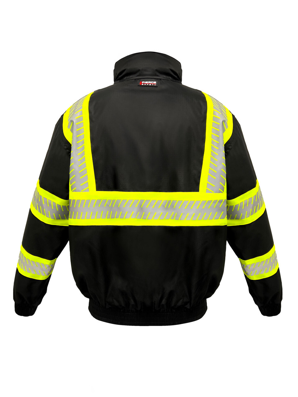 Fierce Safety Hi Vis Bomber Jacket with Fleece - ANSI Class 1
