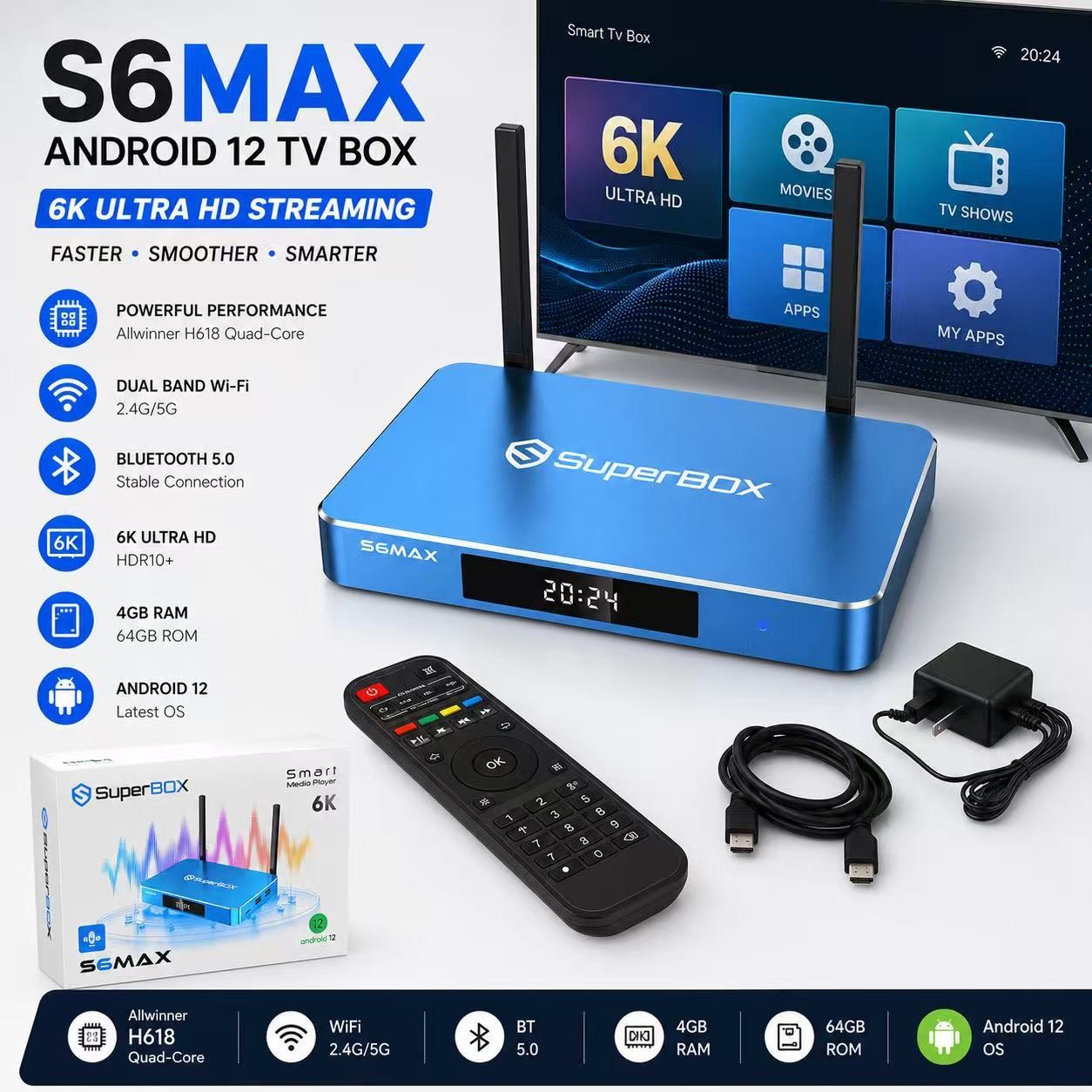 NEW SuperBox S6 Max 24/7 Support Authorized Distributor-2026-Same Day Ship