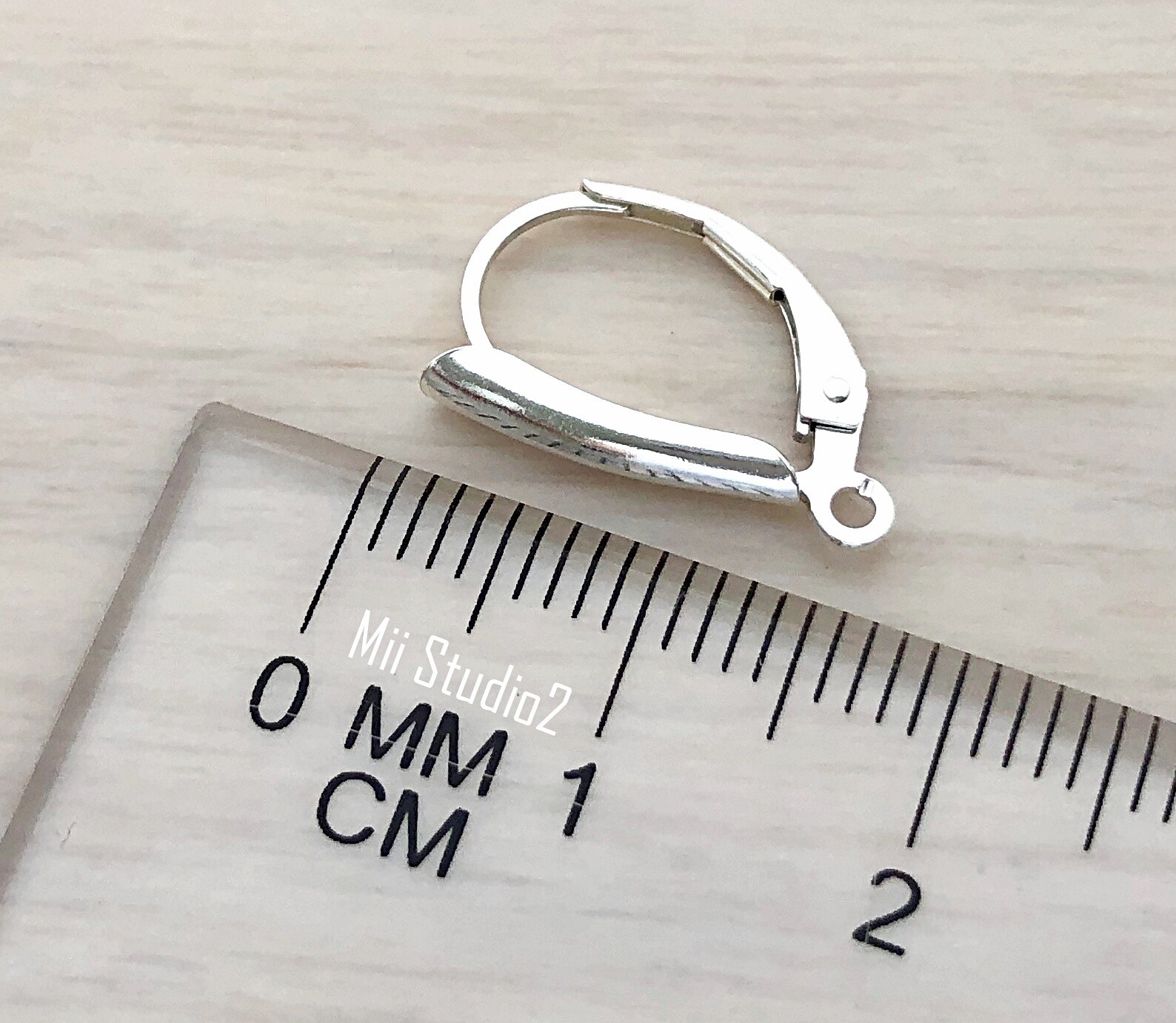 4pcs Shield Leverback Sterling silver Lever Back with open ring E83s