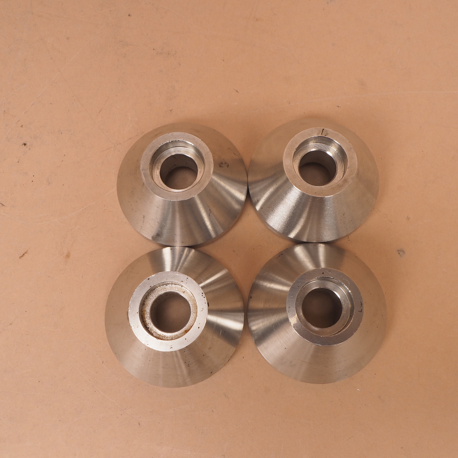 Lot of 4 WAB Dyno-Mill Stainless Steel Agitator Shaft Cones Sz 0.05 0.1 0.2 0.3