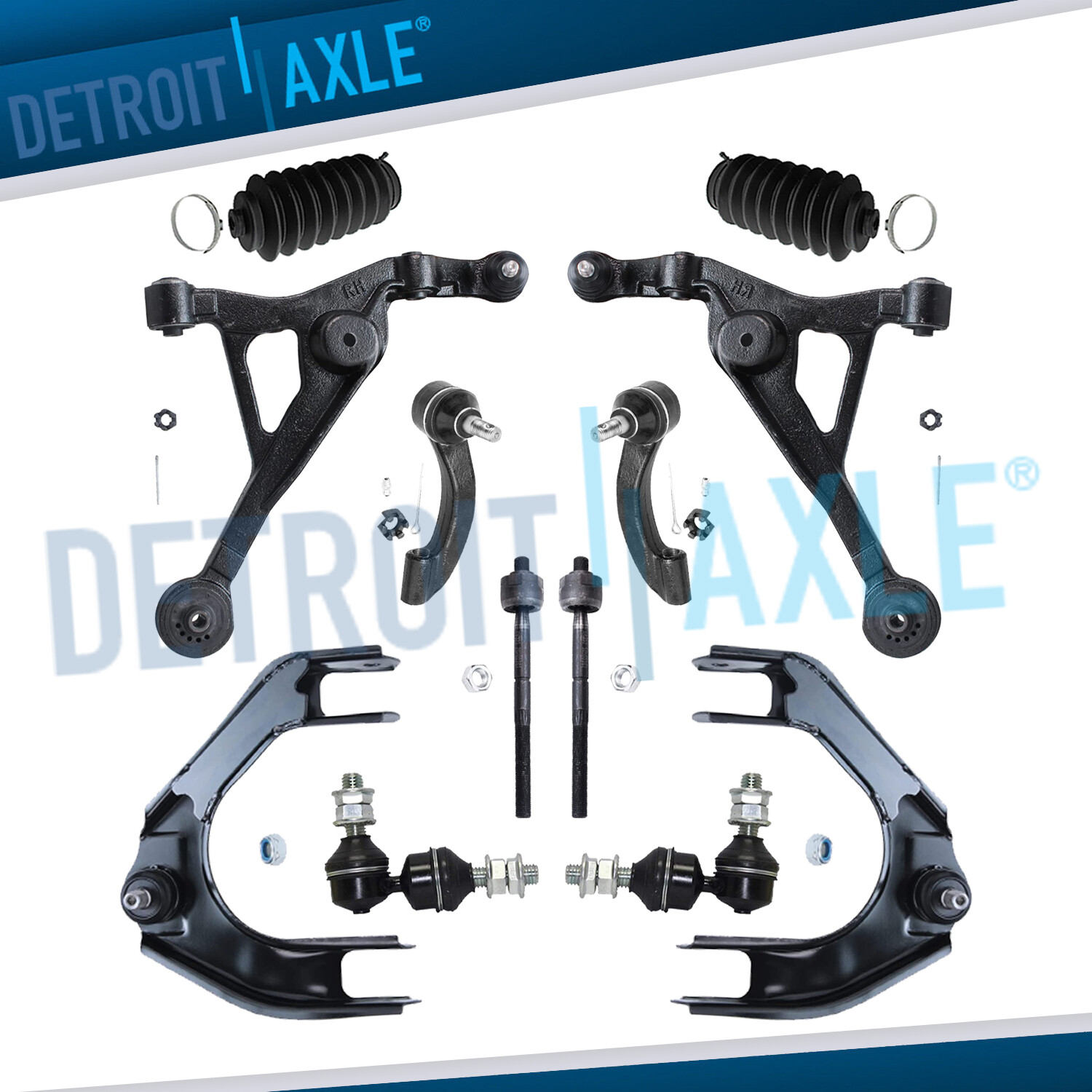 Upper Lower Control Arms Tierods Sway Bars for 1996 1997 - 2000 Stratus Cirrus