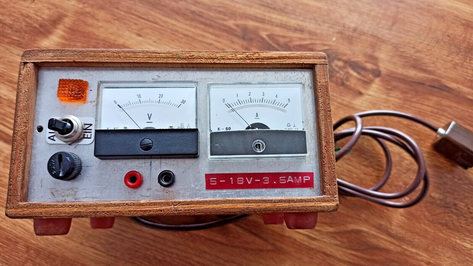 Vintage homemade voltmeter-ammeter. Works
