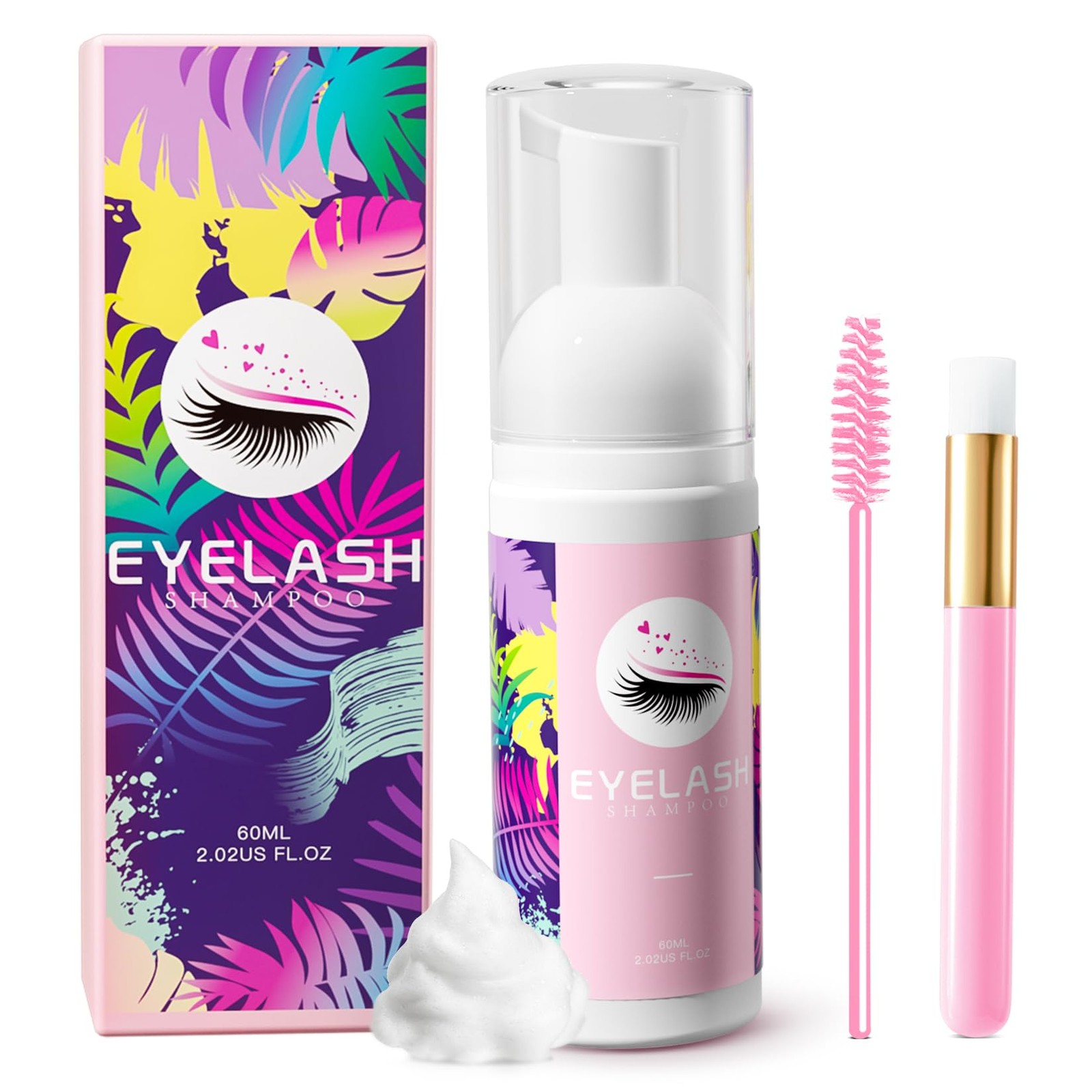 Setgnur Lash Shampoo for Extensions 60ml Eyelash Extension