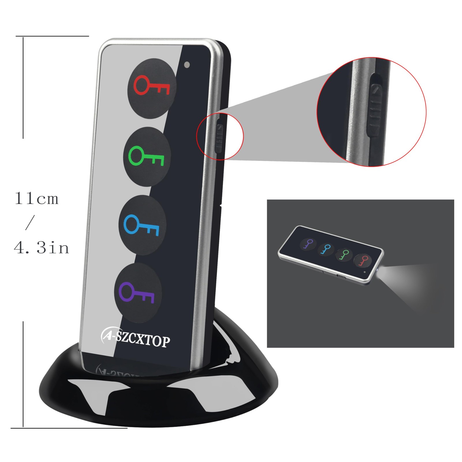 Key Finder Locator RF Wireless Remote Item Tracker with 4 Receivers