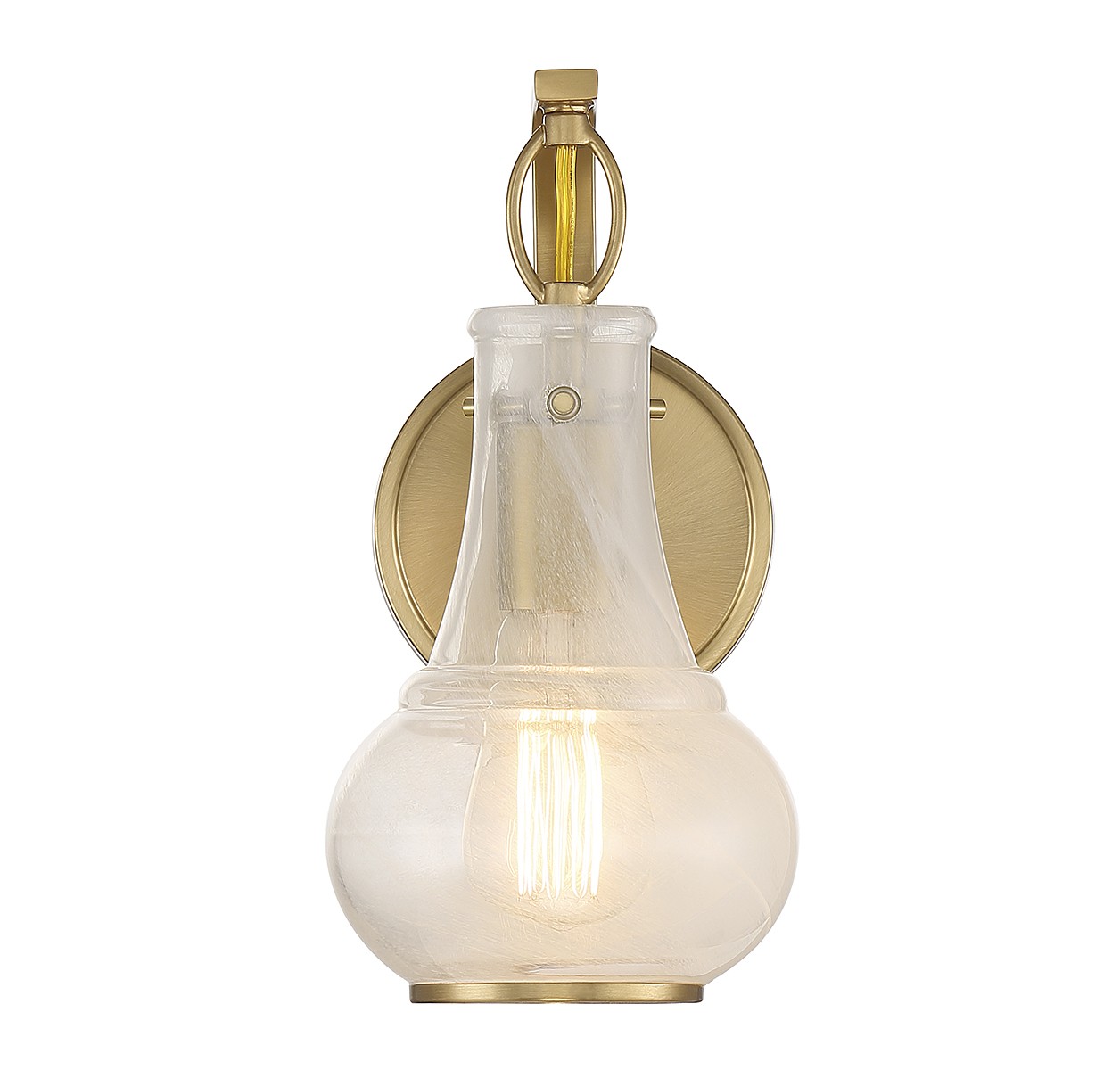 Warm Brass One Light Wall Sconce from the Adams Collection