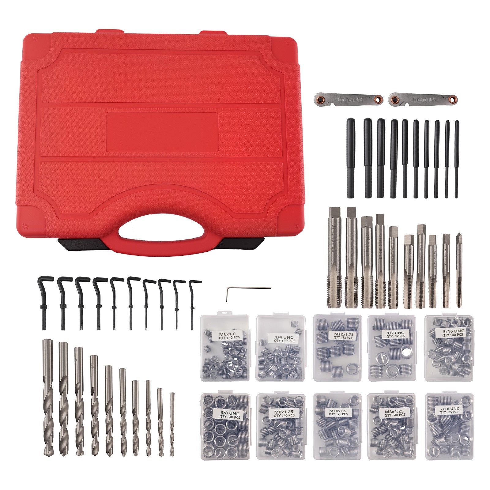 338Pc SAE Metric Automotive Thread Insert Kit for Engine Repair Tool Set New