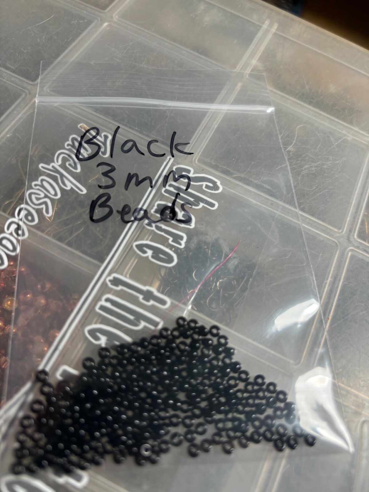 Black 3MM glass beads for fly tying