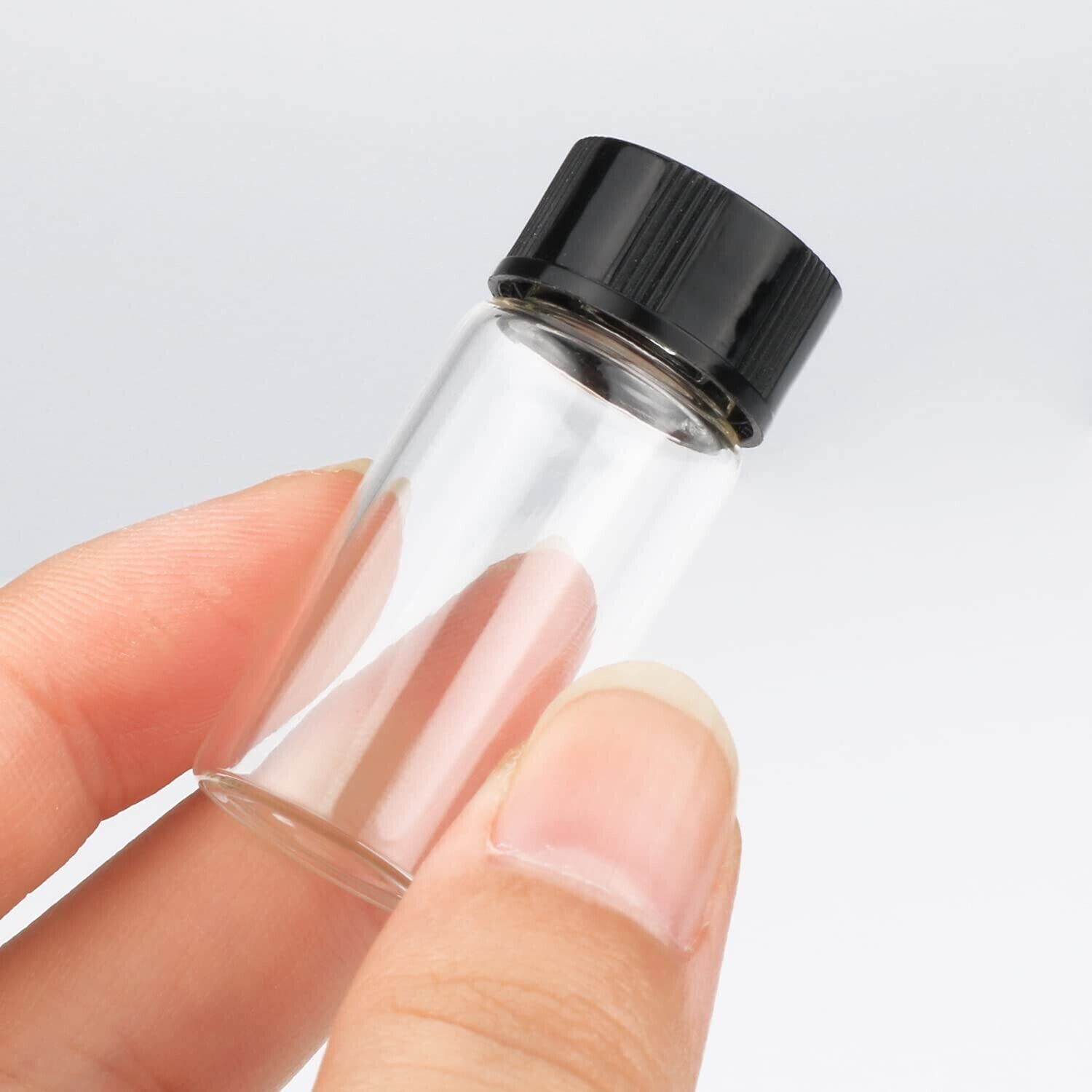 50pcs 3ml Mini Small Clear Glass Bottles Empty Sample Vials Jars with Screw Caps