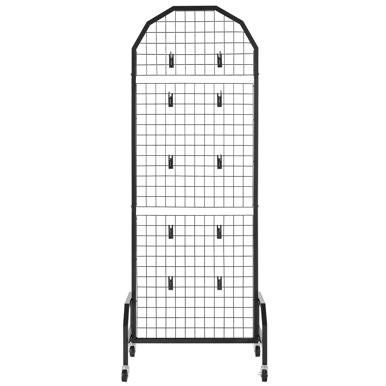 Uimoso 2-Pack Grid Wall Panels 1.9 x 5.4ft Wire Display Rack with Wheels & Hooks