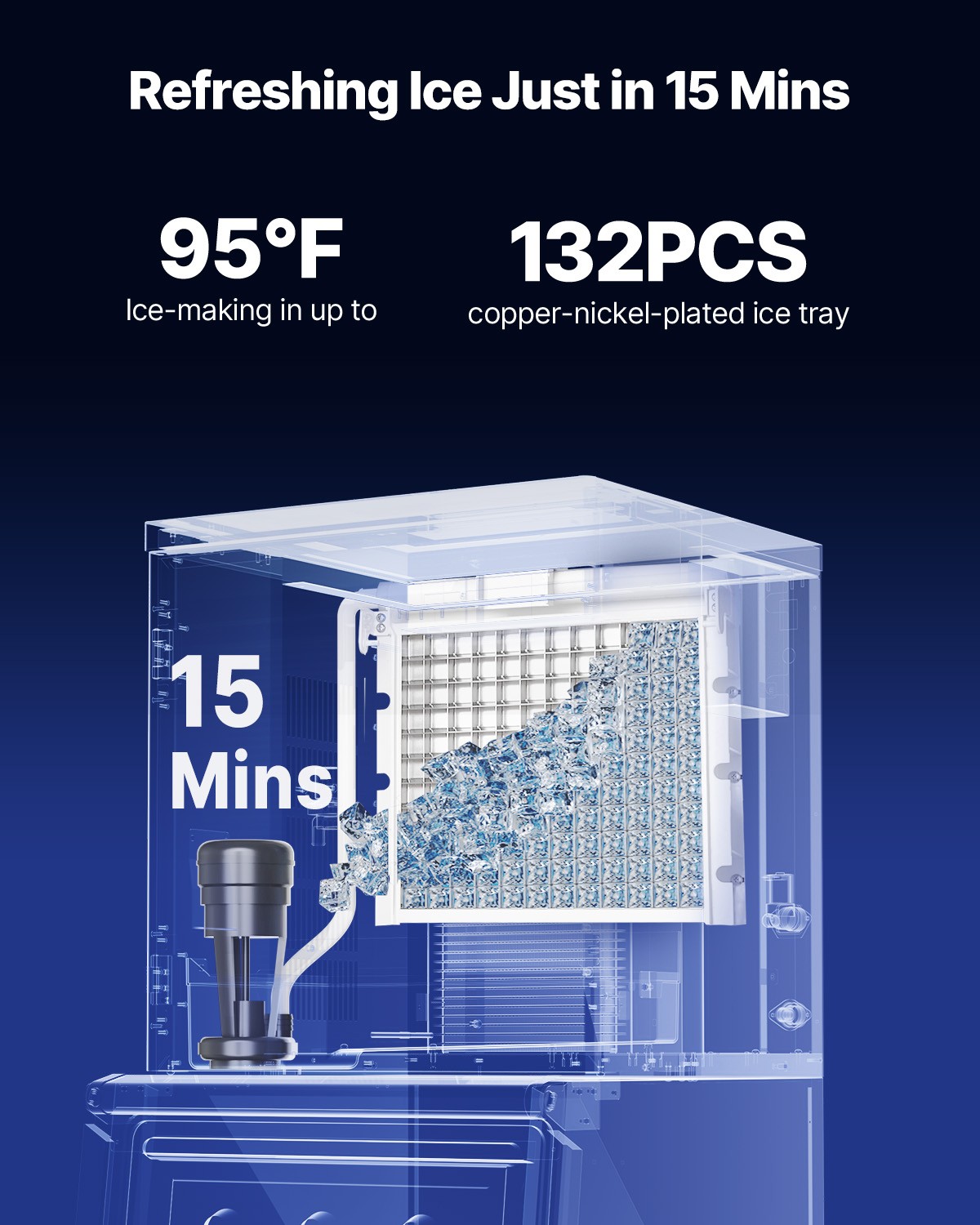 VEVOR Commercial Ice Maker Machine - Head 300 lbs/Day Self-Cleaning Ice Maker