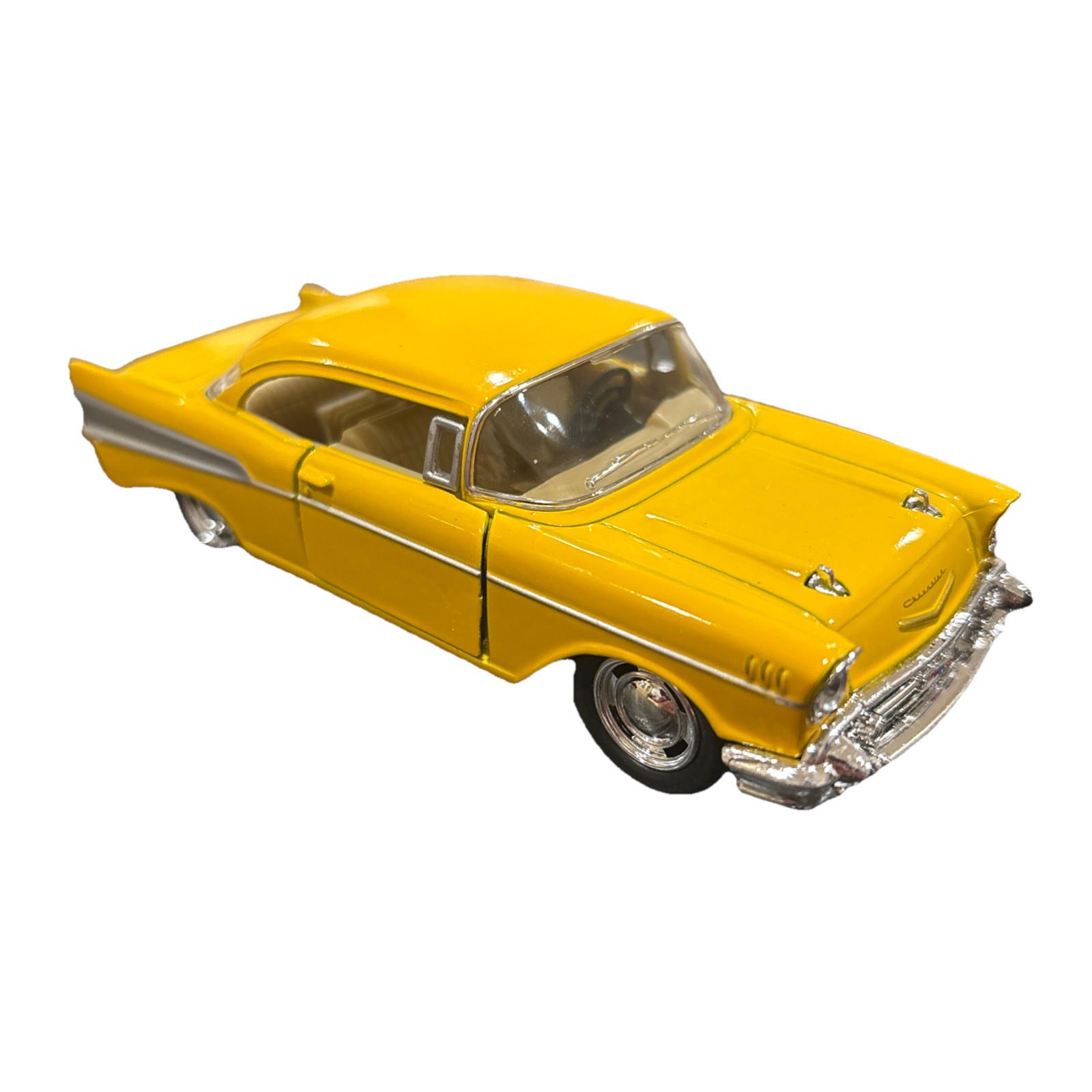 5313D 5" Kinsmart 1957 Chevrolet Bel Air Diecast Model Toy Car 1:40 Chevy Yellow