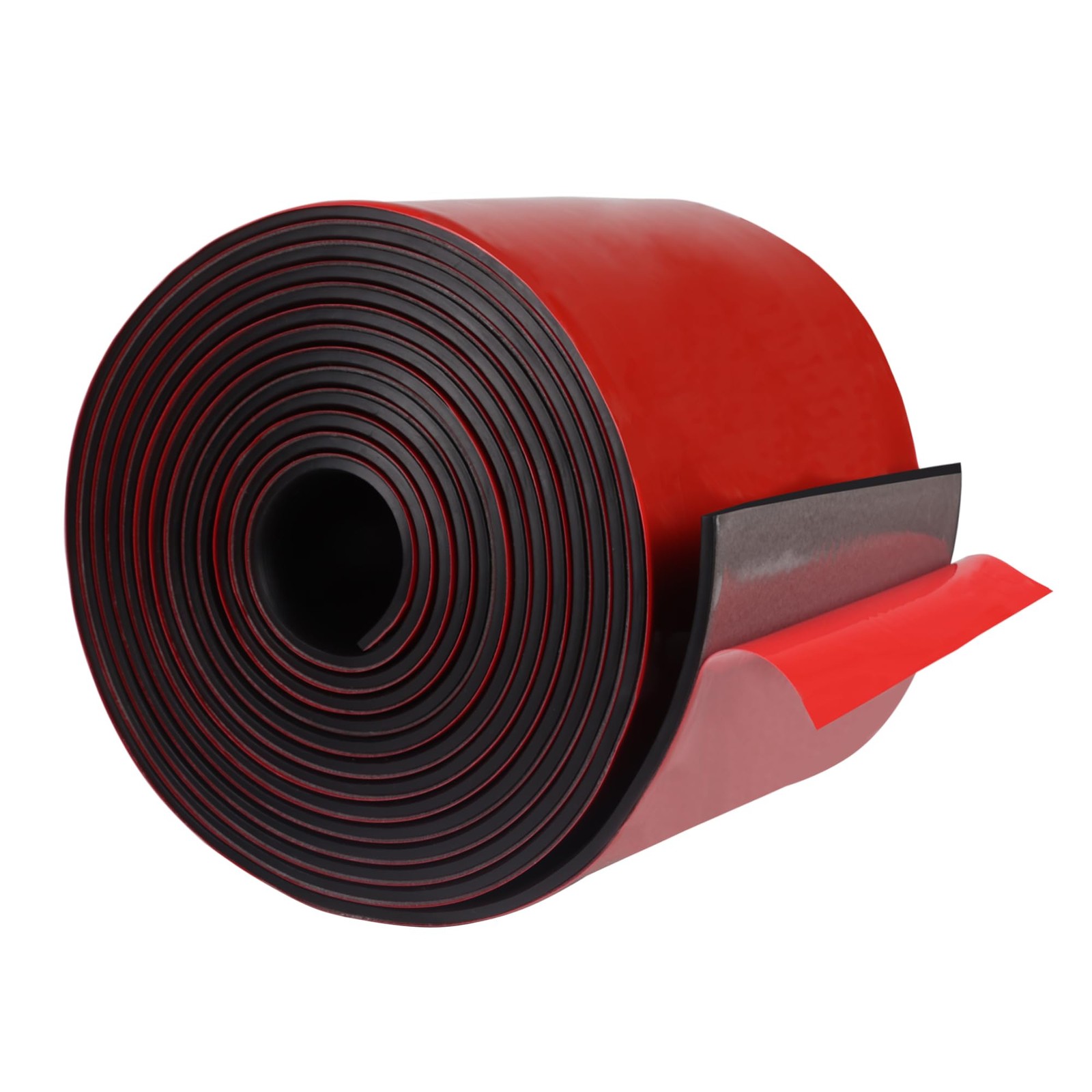 TORRAMI Neoprene Rubber Strips Adhesive Solid 4" Wide X 10' Long, Black