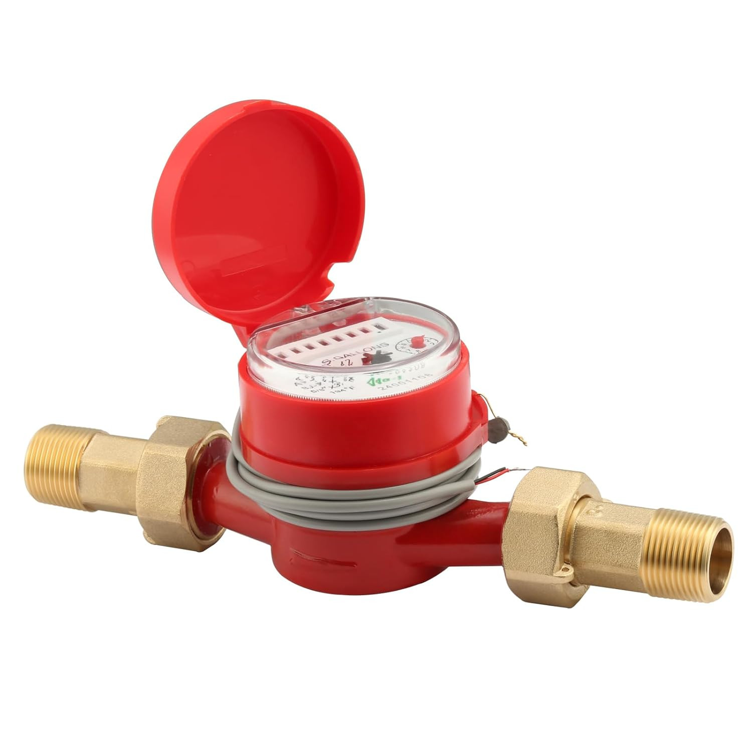 DN20 Water Meter 3/4" NPT, AWWA C712 Certification Gallon Water Flow Meter with
