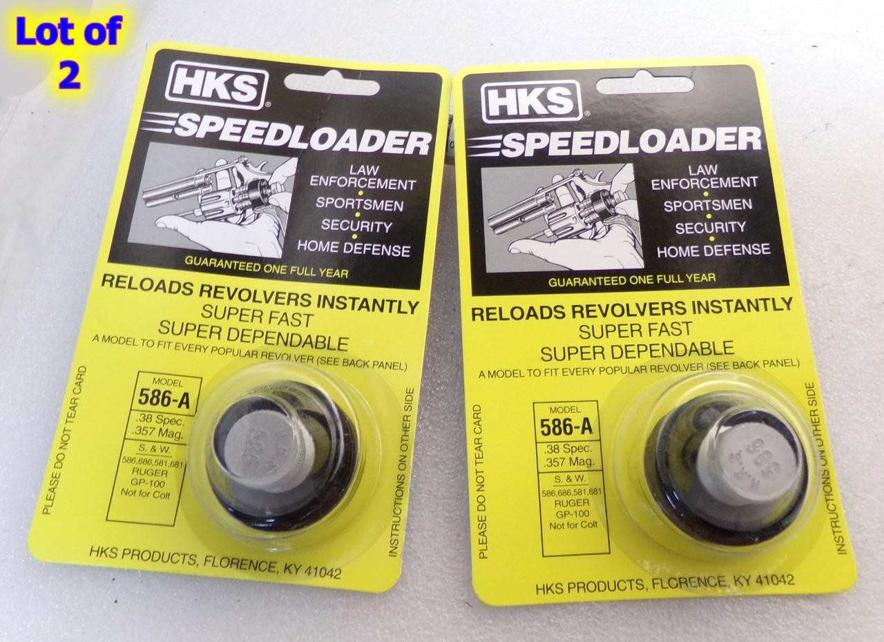 2 Lot - HKS 586-A SpeedLoader for S&W 38/357 L Frame 581 686 RUGER GP100 6-Shot